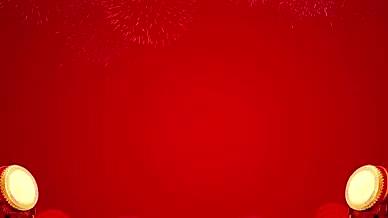 新年红绸喜庆节日打鼓烟花无限循环背景视频的预览图